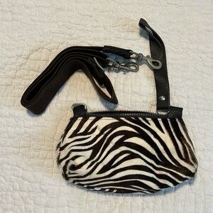 Yann Talerica clutch or crossbody, calf hair, zebra print